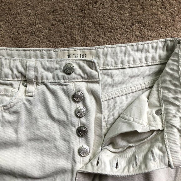 Free People, We The Free White Denim Mini Skirt, Size 27, Pockets, Cotton - Picture 3 of 10